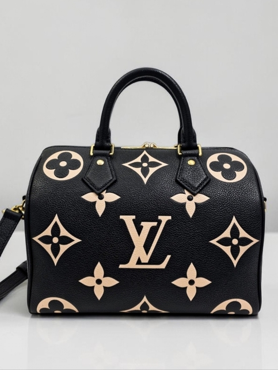 Louis Vuitton Handbags - Louis Vuitton Speedy Bandouliere 25 Bicolor Empreinte Black Crossbody Bag